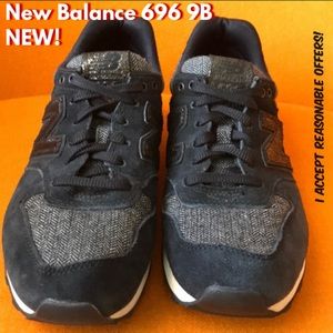 New Balance 696 black gold sneakers classic 9B